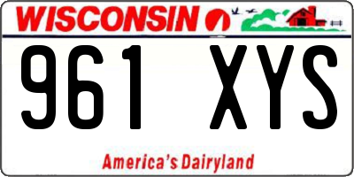 WI license plate 961XYS