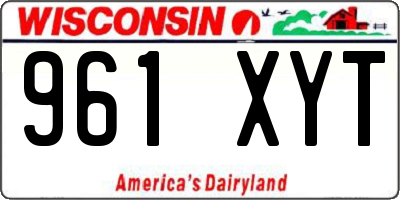 WI license plate 961XYT