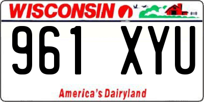 WI license plate 961XYU