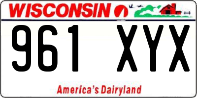 WI license plate 961XYX