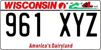 WI license plate 961XYZ