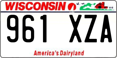 WI license plate 961XZA