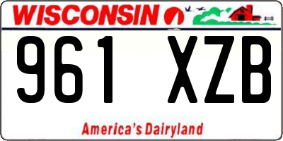 WI license plate 961XZB