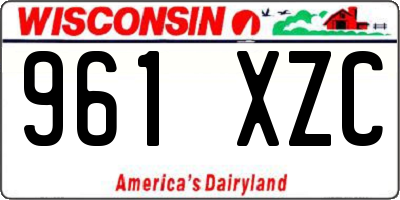 WI license plate 961XZC