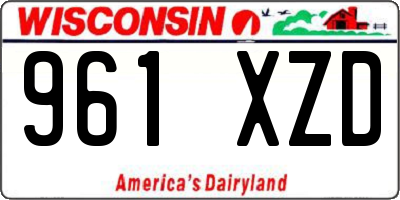 WI license plate 961XZD