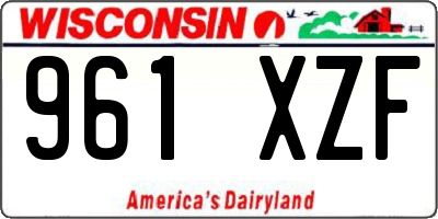 WI license plate 961XZF