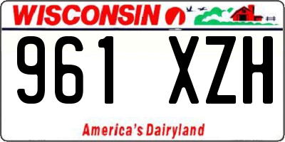 WI license plate 961XZH