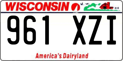 WI license plate 961XZI