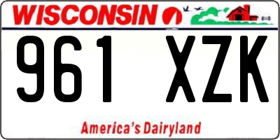 WI license plate 961XZK