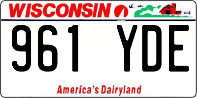 WI license plate 961YDE