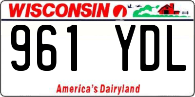 WI license plate 961YDL