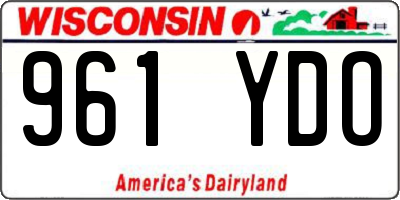 WI license plate 961YDO