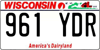 WI license plate 961YDR