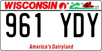 WI license plate 961YDY