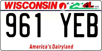 WI license plate 961YEB