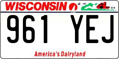 WI license plate 961YEJ