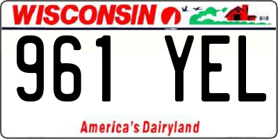 WI license plate 961YEL