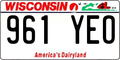 WI license plate 961YEO