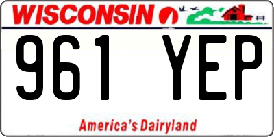 WI license plate 961YEP