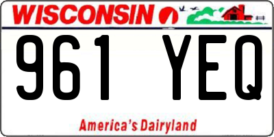 WI license plate 961YEQ