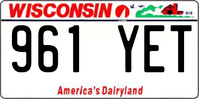WI license plate 961YET