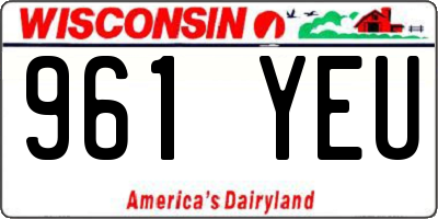 WI license plate 961YEU