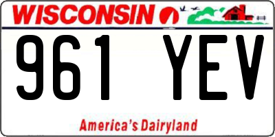 WI license plate 961YEV