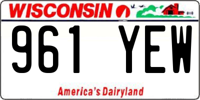 WI license plate 961YEW