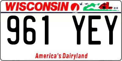 WI license plate 961YEY