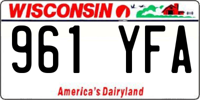 WI license plate 961YFA