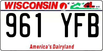 WI license plate 961YFB