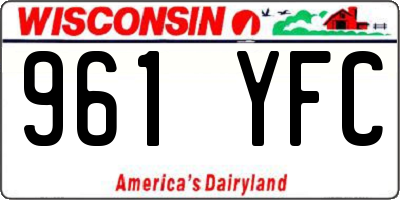 WI license plate 961YFC
