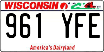 WI license plate 961YFE