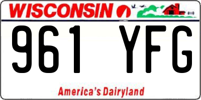WI license plate 961YFG