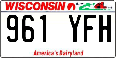 WI license plate 961YFH
