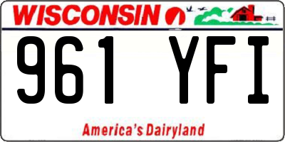 WI license plate 961YFI