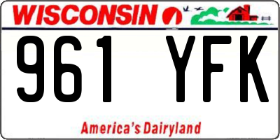 WI license plate 961YFK