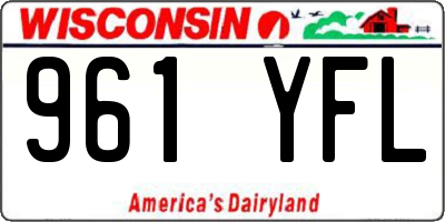 WI license plate 961YFL