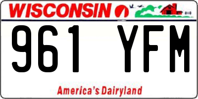 WI license plate 961YFM