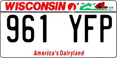 WI license plate 961YFP