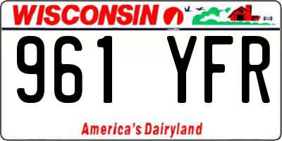 WI license plate 961YFR