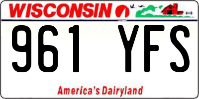 WI license plate 961YFS