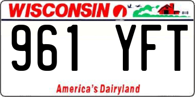 WI license plate 961YFT