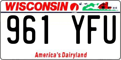 WI license plate 961YFU