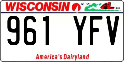 WI license plate 961YFV