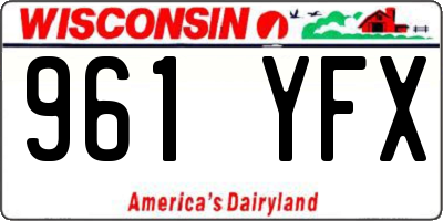 WI license plate 961YFX