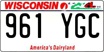 WI license plate 961YGC