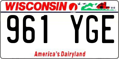 WI license plate 961YGE