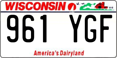WI license plate 961YGF