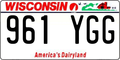 WI license plate 961YGG